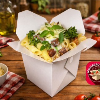 Macarrão Branco Super Recheado + Cebola Crispy (Kid Abelha)